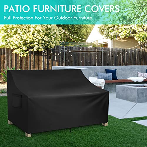 WLEAFJ Patio Sofa Cover Waterproof, 3-Seater Outdoor Sofa, Heavy Duty Deep Lounge Loveseat, Large Lawn Furniture with Air Vent, 82.6’’ W x 39’’ D x 28’’ H