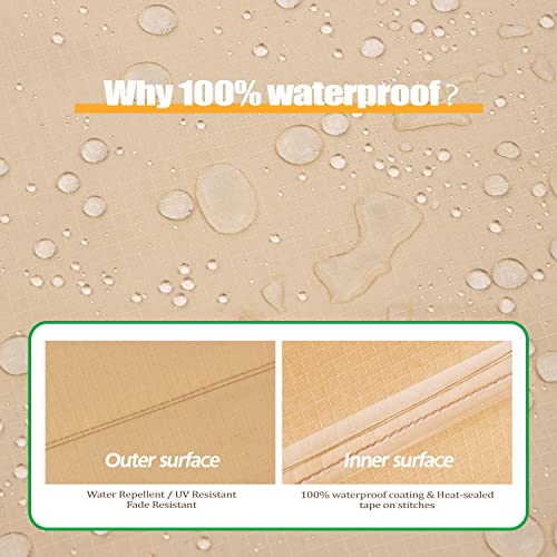 F&J Outdoors Patio Furniture Covers, Waterproof Anti-UV for Table and Chairs Set, 108"Wx82"Dx27.5"H