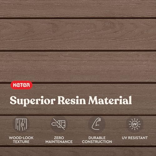 Keter Darwin 150 Gallon Resin Large Deck Box - Organization and Storage for Patio Furniture, Outdoor Cushions, Garden Tools and Pool Gear