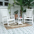 HRVEOCEI Oversized Outdoor Rocking Chair Set of 2 with Table, HDPE Patio Racking Chairs for Front Porch Outside All Weather, 300 LBS Capacity (Set of 2, White)