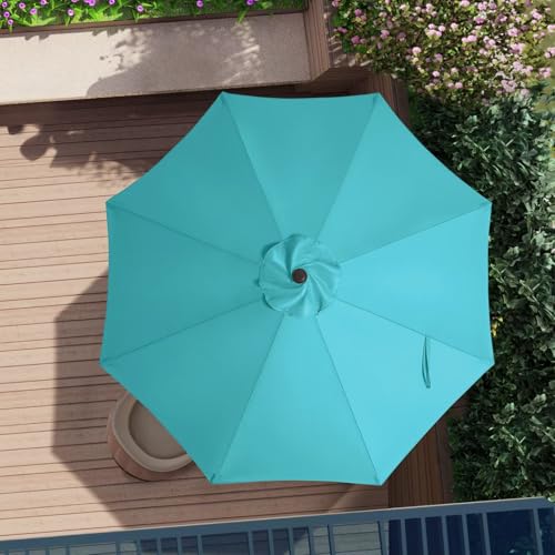 ABCCANOPY 9ft Outdoor Umbrella Replacement Top Suit 8 Ribs (Turquoise)