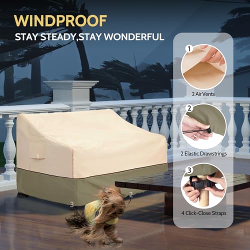 COSFLY Patio Furniture Covers Waterproof, Outdoor 3-Seater Sofa Cover Heavy Duty Fits up to 76W x 32.5D x 33H inches