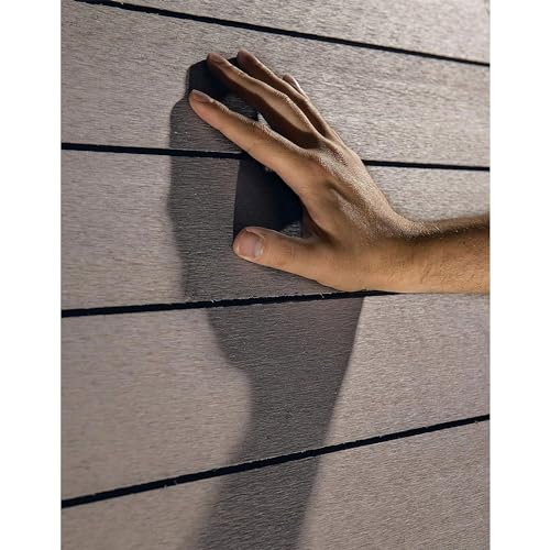 Keter Outdoor Storage Deck Box, for Patio, Backyard & Garden, Brushwood, 120 Gal, Brown - Lockable, Organizing, and Waterproof Plastic Container Bench