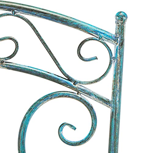 Safavieh PAT5028C Outdoor Collection Semly Antique Blue 3-Piece Bistro Set