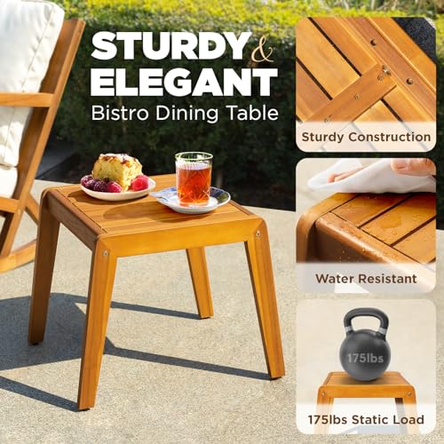 IDZO Rocking Chairs Design Heavy Duty 400lbs Capacity Wood Patio Bistro Set 3 Piece Outdoor