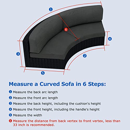 SunPatio Outdoor Curved Sectional Sofa Cover, Heavy Duty Waterproof Patio Couch Cover, All Weather Protection Furniture Protector with Sealed Seam, 190"(back)/128"(front)L x 36"W x 39"/24"H, Taupe
