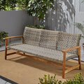 Christopher Knight Home Marcia Outdoor Wood Sofa, Wicker, 75.50 x 31.00 x 31.50, Gray, Natural Stained Finish