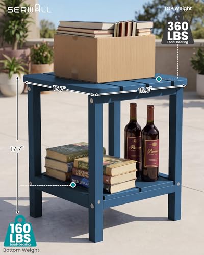 SERWALL Adirondack Table Outdoor Side Table- Blue
