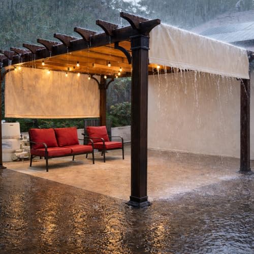 Alion Home Waterproof Pergola Cover - Universal Replacement Canopy (16' L x 9' W, Beige)