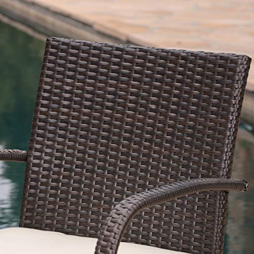 Christopher Knight Home Cordoba Outdoor PE Wicker Dining Chairs, 2-Pcs Set, Multibrown