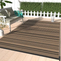 GENIMO Outdoor Rug 5x8 ft Waterproof, Reversible Plastic Straw Patio Rug for RV Camping Mat, Deck, Backyard Balcony Mat - Lightweight & Easy to Clean, BlackBrown
