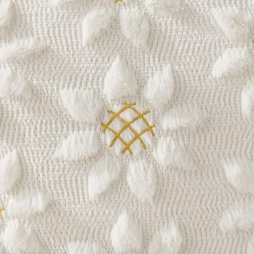 DFXSZ Spring Summer Pillow Covers 18x18 inch Set of 2 Farmhouse Decor Yellow Color Flower Heart Sunflower Soft Plush Faux Fur Jacquard Throw Pillows for Sofa Holiday Spring Home Decor PTK024C18