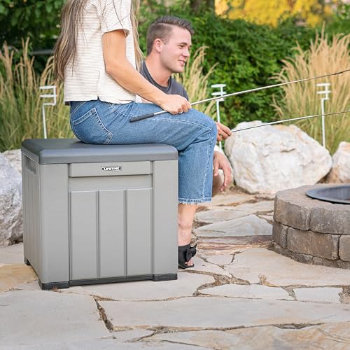 LIFETIME Outdoor Storage Cube Deck Box for Package Delivery, Patio Furniture Cushions, Garden Tools, Pool Accessories, 25 Gallon