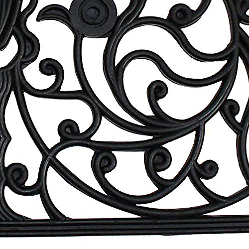 DII Rubber Doormats Collection All Weather, 24x36, Wrought Iron Half Round