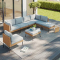 Aoxun 8 Piece Patio Furniture Set, 8 Seats Outdoor Sectional Sofas with Thick Cushion, Wicker Outdoor Patio Furniture Set with Ottomans for Party, Garden, Backyard, Grey
