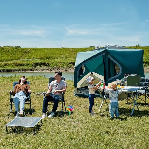 Timber Ridge 3-Level Adjustable Rocking Camping Chair, Ergonomic Padded High Back, Supports 300 LBS, Stable Anti-Tip Rocker, Hard Armrests for Easy Standing, Portable for Patio, Lawn & Tailgating
