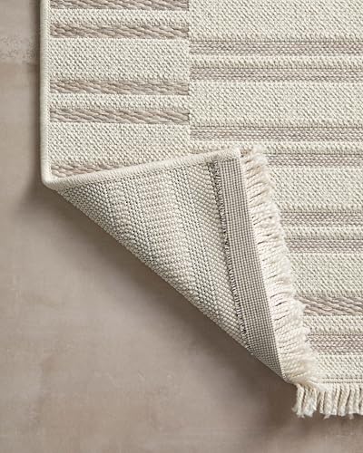Loloi Amber Lewis Malibu Collection MAB-03 Tan/Ivory 5'-1" x 7'-7" Area Rug