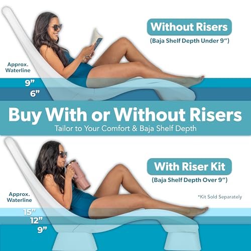 Coast Modern in Pool Lounge Chair - Waterproof & Weighted Chaise Lounger - Outdoor Pool Furniture for Patio or in Baja Shelf