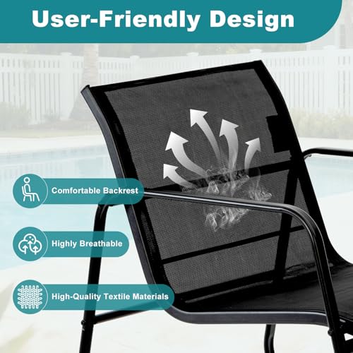 DUMOS 3 Piece Patio Furniture Set，Outdoor Patio Furniture Set with Table and Chairs, Patio Sectional Bistro Sets for Lawn, Garden, Balcony, Poolside Blake