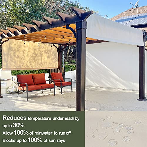 Alion Home Waterproof Pergola Cover - Universal Replacement Canopy (16' L x 9' W, Beige)