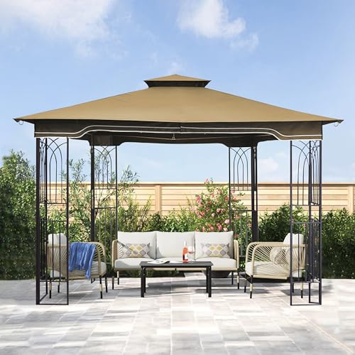 SCOCANOPY Replacement Gazebo Canopy Compatible with 10 x 12 Regency II Patio Gazebo Model L-GZ798PST,A101004104,A101004105 (Beige)