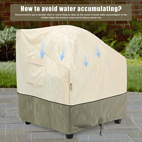 COSFLY Outdoor Furniture Patio Chair Covers Waterproof, Lounge Deep Seat Cover, Lawn Furnitures Covers Fits up to 32W x 37D x 36H inches(2 Pack)