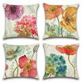 Artscope Set of 4 Waterproof Throw Pillow Covers 18x18 Inches, Hydrangea and Lotus Pattern Decorative Cushion Covers, Perfect to Outdoor Patio Garden Living Room Sofa Farmhouse Decor
