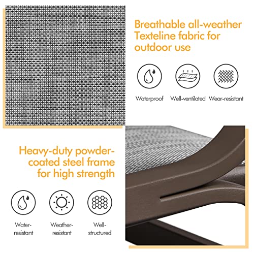 Yaheetech Outdoor Patio Glider, Rocking Lounge Chair with Sling Fabric and Steel Construction for Porch Patio Balcony Set of 1