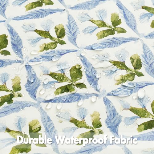 MIULEE Floral Decorative Pillow Covers Set of 2,Block Print Throw Pillow Covers Outdoor Boho Farmhouse Vintage Coastal Summer Accent Cushion Covers for Couch paito Garden Sofa 18x18 Inch, Blue-Green