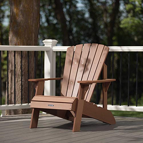 Lifetime Faux-Wood Adirondack Chair, Weather-Resistant Polystyrene, UV-Protected, 300 lb Capacity, Low-Maintenance Outdoor Seating Furniture