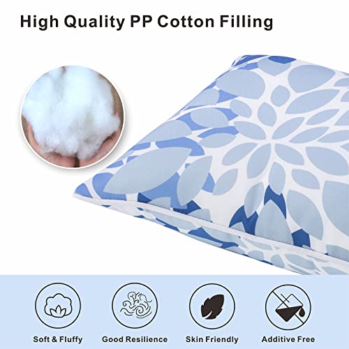 JMKaixin Pack of 2 Patio Lumbar Pillows, 12”x20” Fade Resistant Outdoor Waterproof Lumbar Pillow with Inners, Decorative Garden Lumbar Cushions for Home Patio Terrace Sofa Use