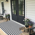 Black and White Outdoor Rug 35.4" x59" Front Porch Rug Door Mat Washable Farmhouse Layered Door Mats Cotton Hand-Woven Welcome Mats Throw Carpet for Entryway/Home Entrance/Laundry Room