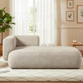ERYE Boucle Upholstered Right Facing Chaise Lounge Indoor for Living Room Bedroom,Comfy Single Chaise Lounge Modern Leisure Recliner Sleeper Sofa Daybed, Easy Assemble
