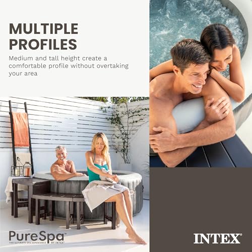 Intex Set of 4 PureSpa Benches, 2 Medium and 2 Tall Bench Accessories Compatible with Inflatable Hot Tub 4 Person Spas (Bench Accessories Only)