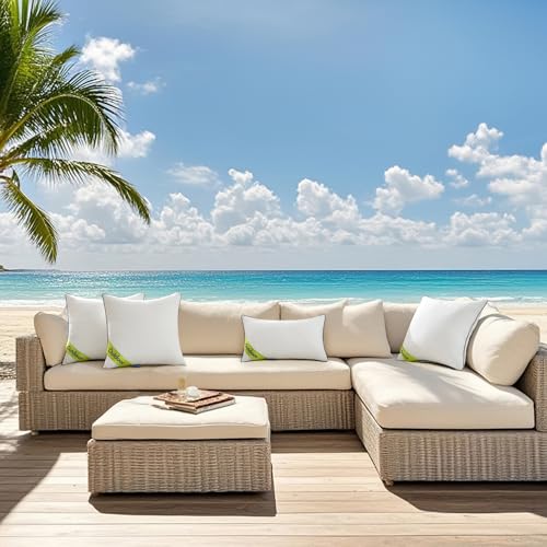 MIULEE 18x18 Outdoor Pillows, Pack of 4 Water Resistant Waterproof Pillow Inserts Decorative Stuffer for Sofa Couch Patio and Garden
