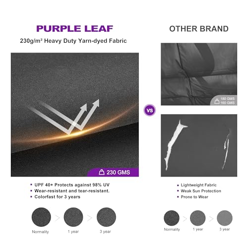 PURPLE LEAF 10' x 13' Aluminum Outdoor Pergola Wind-Resistant Retractable Pergola with Double Sun Shade Canopy Heavy-Duty Metal Pergola for Patios Backyard Deck Garden, Grey