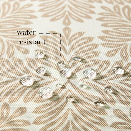 Martha Stewart Tulum Indoor Outdoor Decorative Lumbar Pillow 2-Pack Set, UV Fade Resistant, Water Repellent, Printed Modern Design, Taupe, 11"x18"
