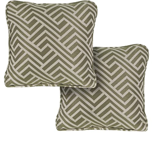 Hanover, Green Geo Stripe Indoor/Outdoor Throw, Decorative, Set of 2, 2 Pillows, 2 Count