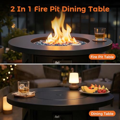 BALI OUTDOORS 50000 BTU Propane Fire Pit for Outdoor, 30 in Fire Pit Table Outdoor, Round Firepits for Outside Backyard, Patio