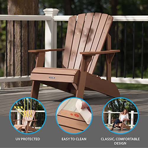 Lifetime Faux-Wood Adirondack Chair, Weather-Resistant Polystyrene, UV-Protected, 300 lb Capacity, Low-Maintenance Outdoor Seating Furniture