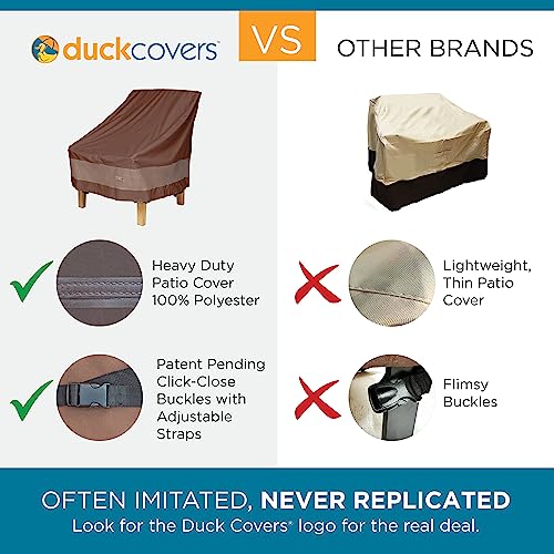 DUCKCOVERS Ultimate Waterproof Rectangular/Oval Patio Table with Chairs Cover, 107 Inch