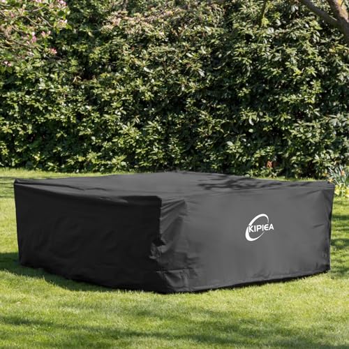 Kipiea Patio Furniture Covers Waterproof Winter, Heavy-Duty Outdoor Furniture Set Covers for Table Chairs, Anti-UV, No Tears or Fading (110" L x 84" W x 28" H)