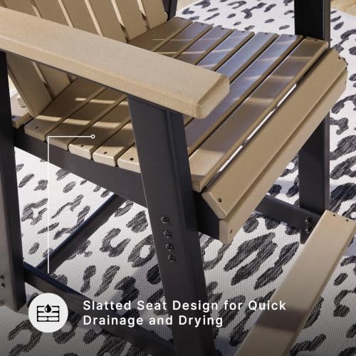 Signature Design by Ashley Fairen Trail 30" HDPE Durable Outdoor Barstool, 2 Count, Black & Brown