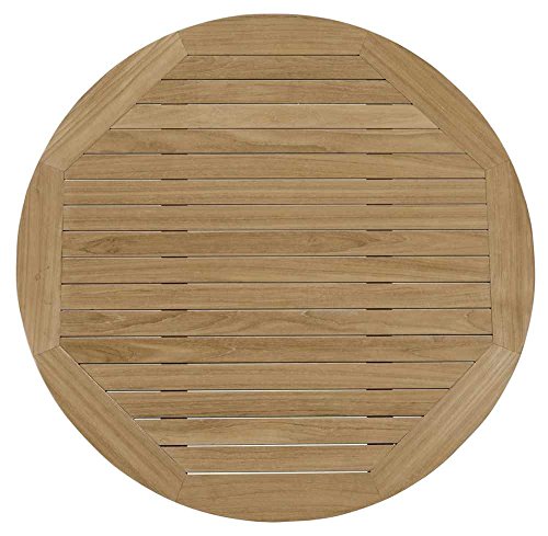 Modway Marina Premium Grade A Teak Wood Outdoor Patio Round Coffee Table in Natural