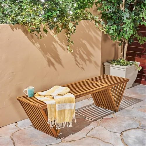 Christopher Knight Home Esme Outdoor Acacia Wood Bench, Teak Finish