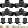 Grehitk Pergola Kit, Pergola Brackets 3-Way Right Angle Corner Bracket Woodworks DIY Post Base Kit, Wooden Beams for Gazebos Patio Pergolas Log Cabin