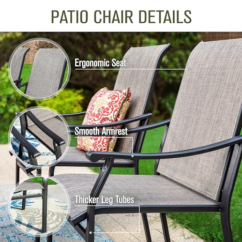 Sophia & William Patio Dining Set 9 Pieces, 8 Quick Dry Textilene Chairs and 1 Large Square Outdoor Dining Table, Durable All-Weather Patio Furniture for Lawn, Park, and Courtyard Support 350lbs