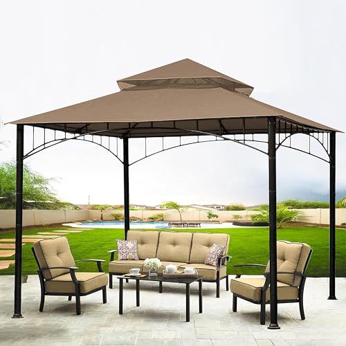 SCOCANOPY Gazebo Replacement Cover Compatible with Target Madaga Gazebo Model L-GZ136PST, L-GZ136PST-2/7/9 and Havana Gazebo, (New Khaki)