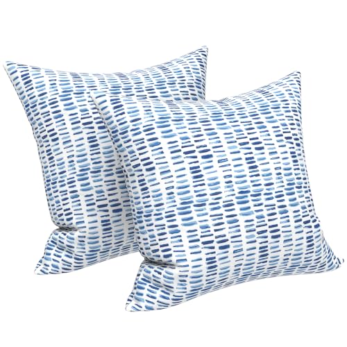 LVTXIII Outdoor/Indoor Throw Pillows, Decorative Throw Pillows with Inserts, 18"x18" Square Pillows for Bed, Couch, Sofa and Patio Furniture (Set of 2, Pebble Blue)