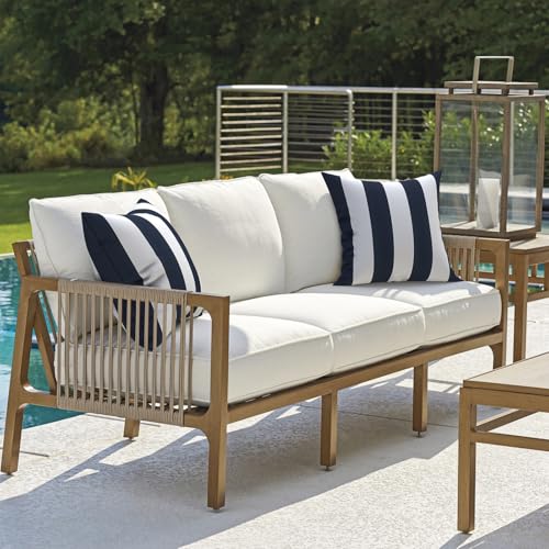 DYTXIII Pack of 2 Waterproof Outdoor Pillow with Inserts, 18x18 Square Patio Decorative Throw Pillow for Home,Sofa,Bench and Patio Furniture,Cabana Navy